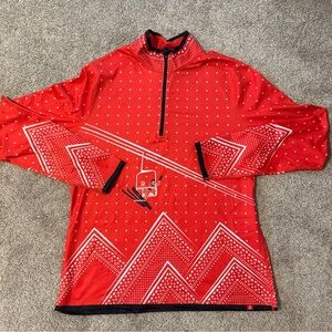 Ski season is coming! Krimson Klover Red and White Quarter-Zip Pullover